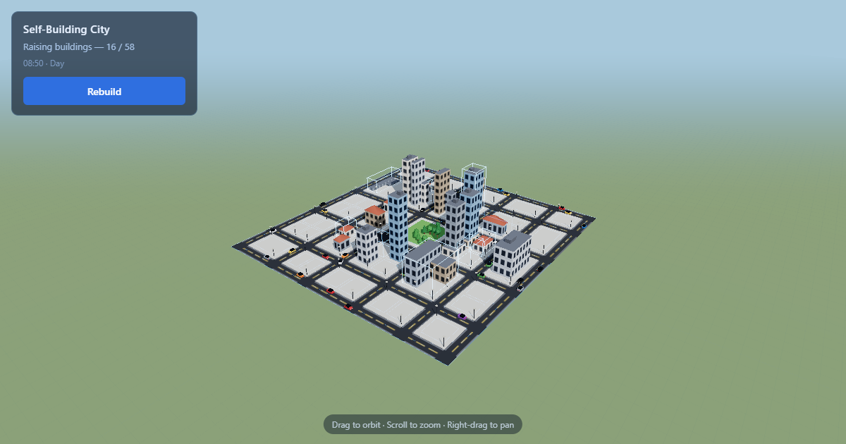 Opus 5.5's self-building city, as captured