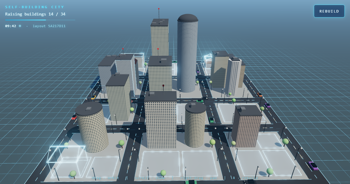 Sonnet 5.5's self-building city, as captured