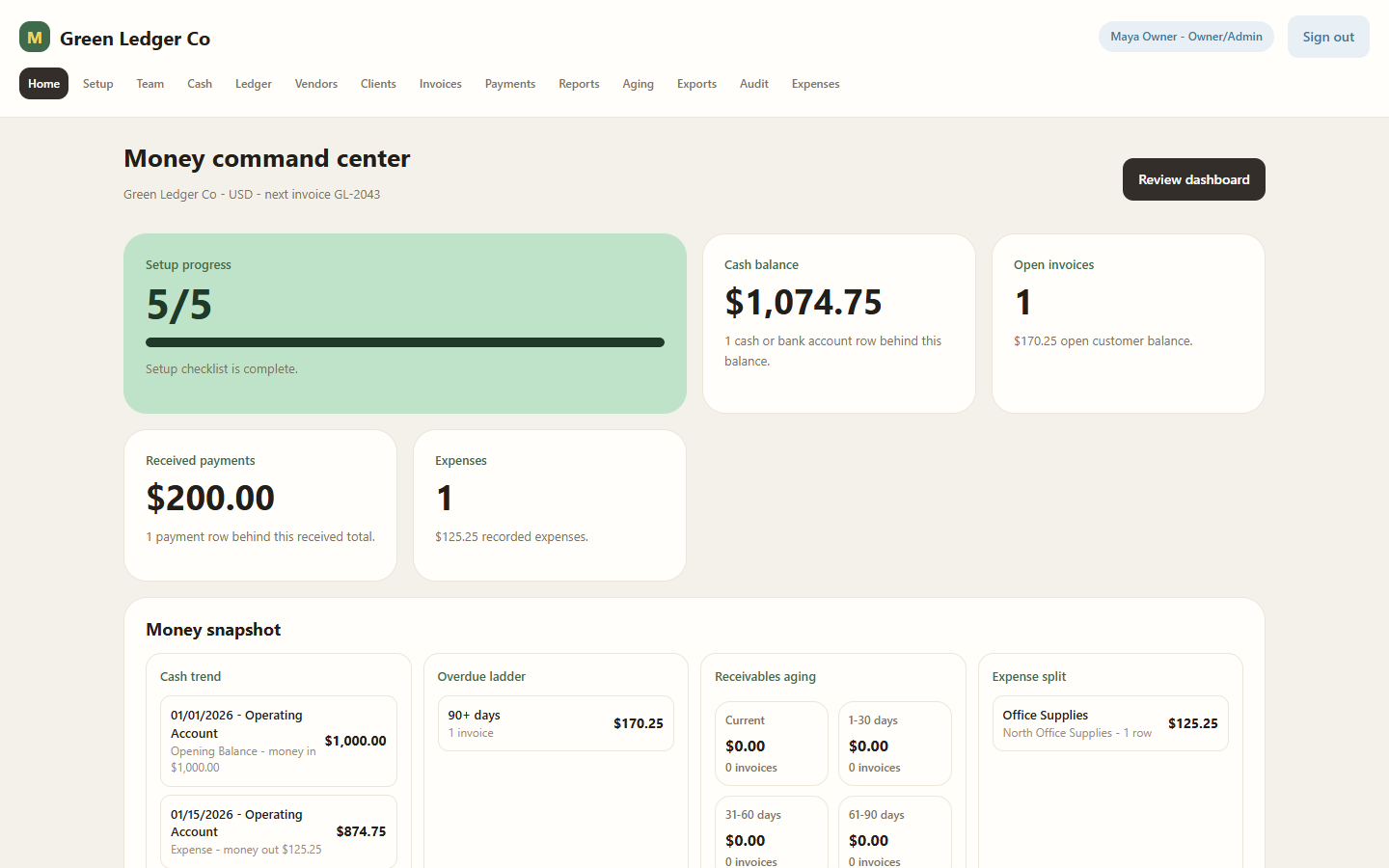 MintBooks — live demo