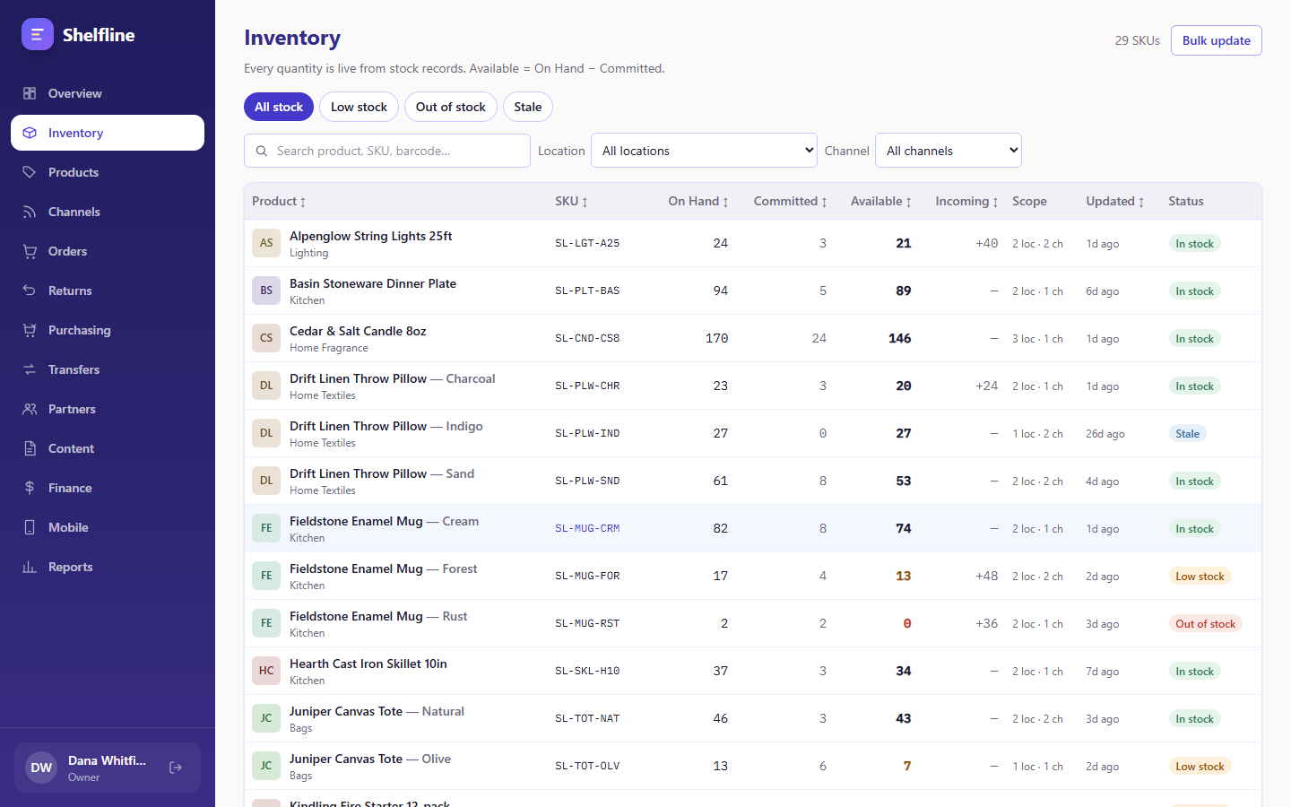 Shelfline — live demo
