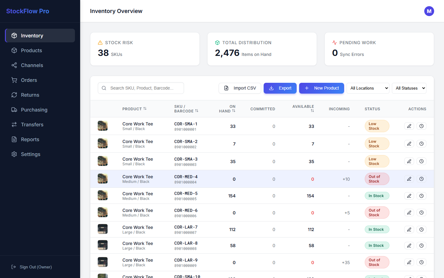 StockFlow Pro — live demo
