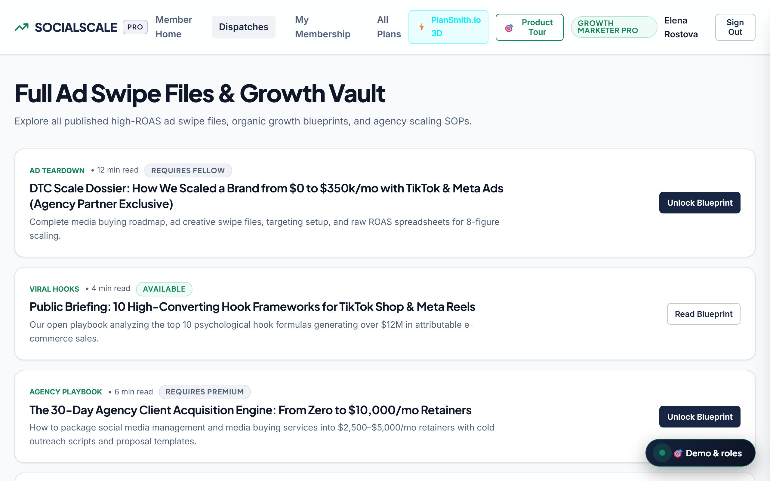 Creator content vault — live demo